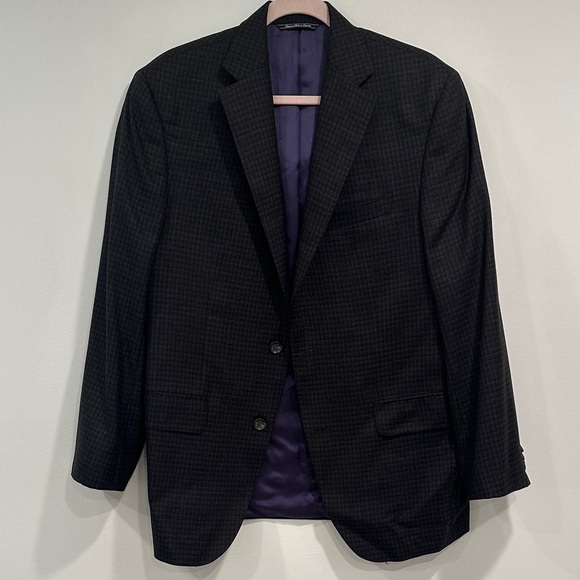 Jack victor Other - Elegant Black Checkered Men's Blazer